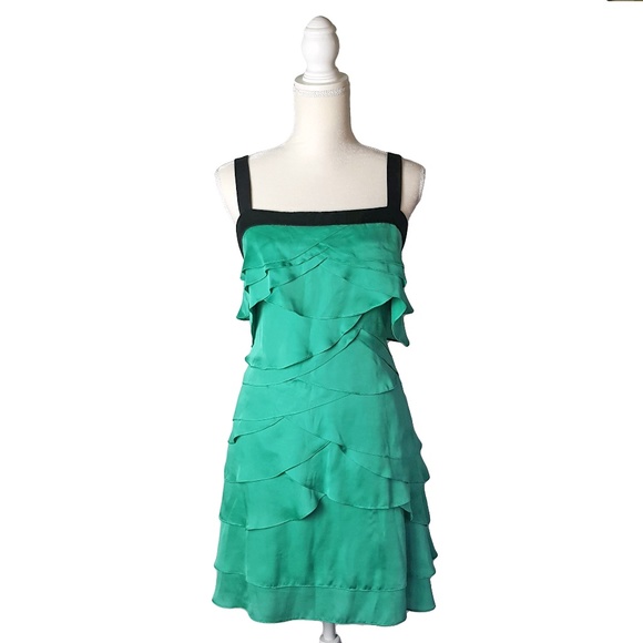 BCBGMaxAzria Dresses & Skirts - BCBGMaxAzria Womens Layered Ruffle Dress Green